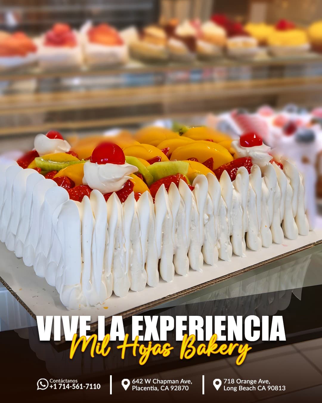 Pastel Mil Hojas con frutas frescas